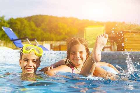 Swimming Pools are available at many camping sites around the country